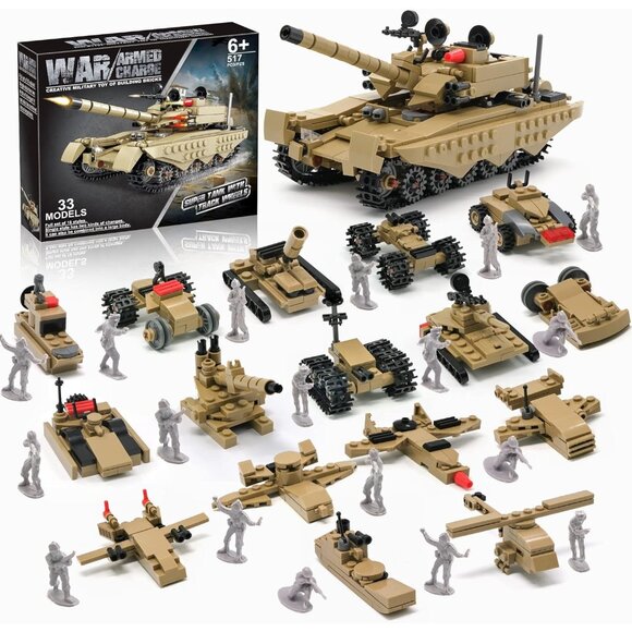 Other - Army Tank Toy Building Blocks Set Compatible with Lego, Create a Armored Tank or